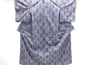 色紙に抽象花模様織出し西陣伝承紬着物